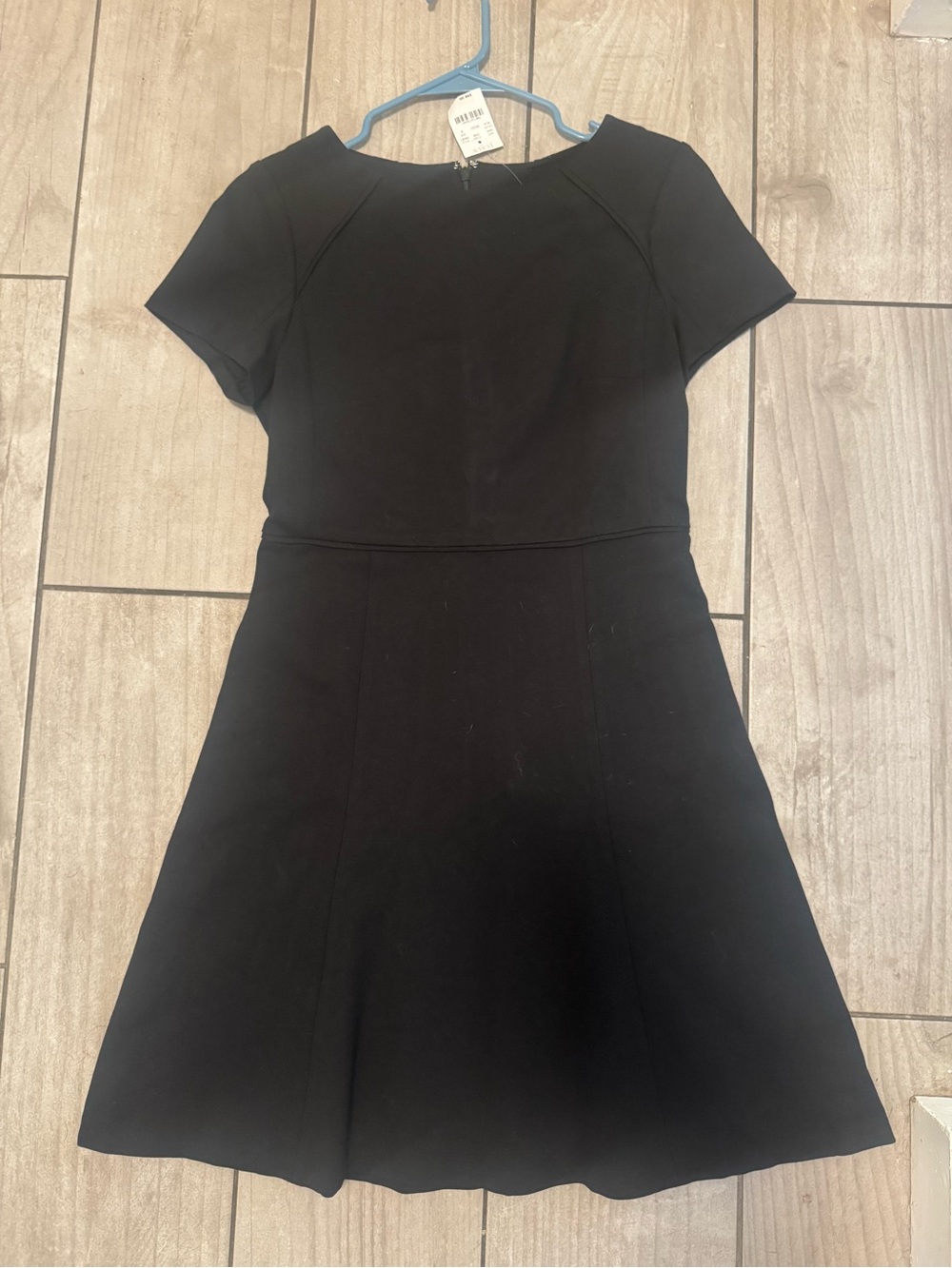 NWT J.Crew Womens Flounce Ponte Dress G9357 Short Sleeve Black Sz 6